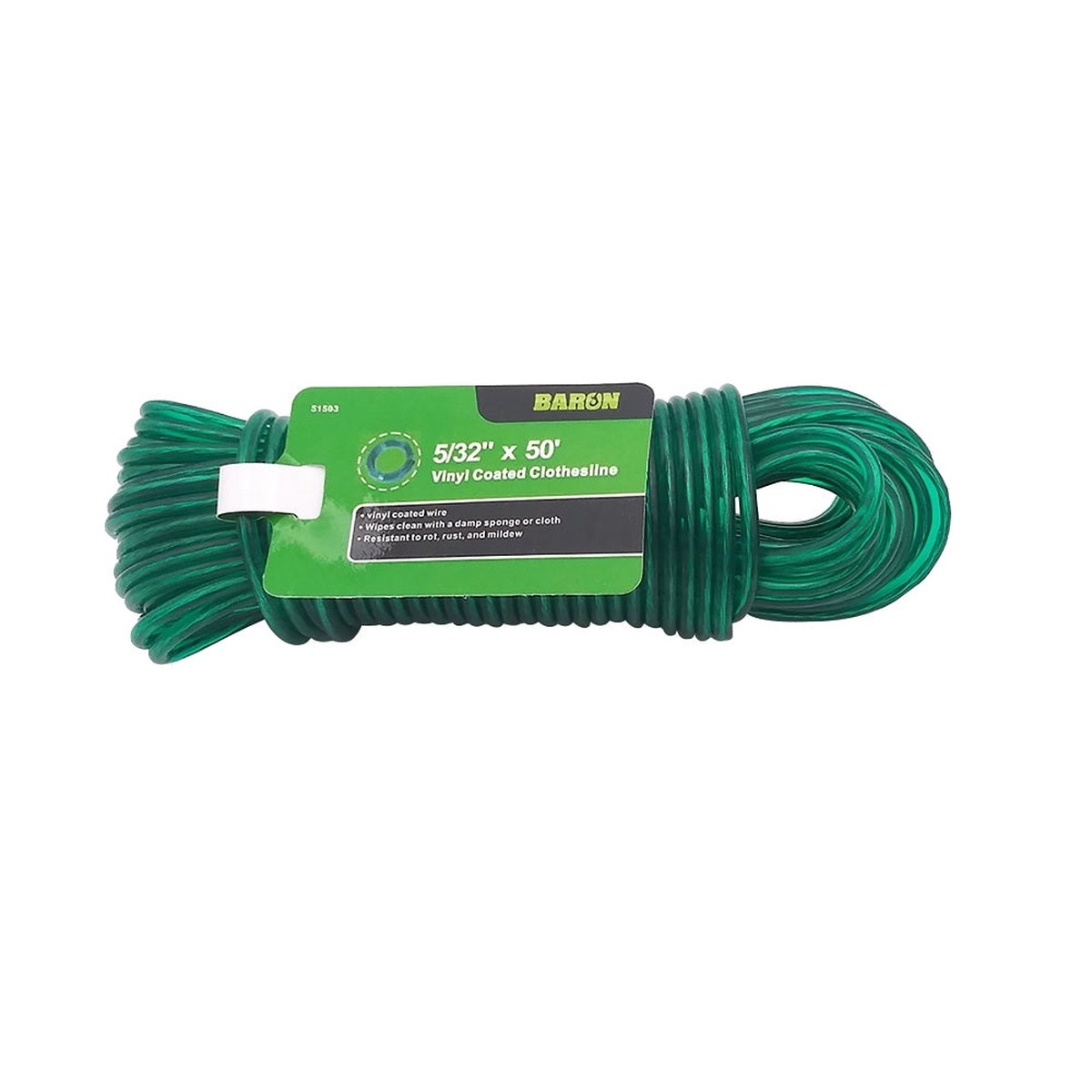Baron 51503 Coated Clothesline 50 Feet Green