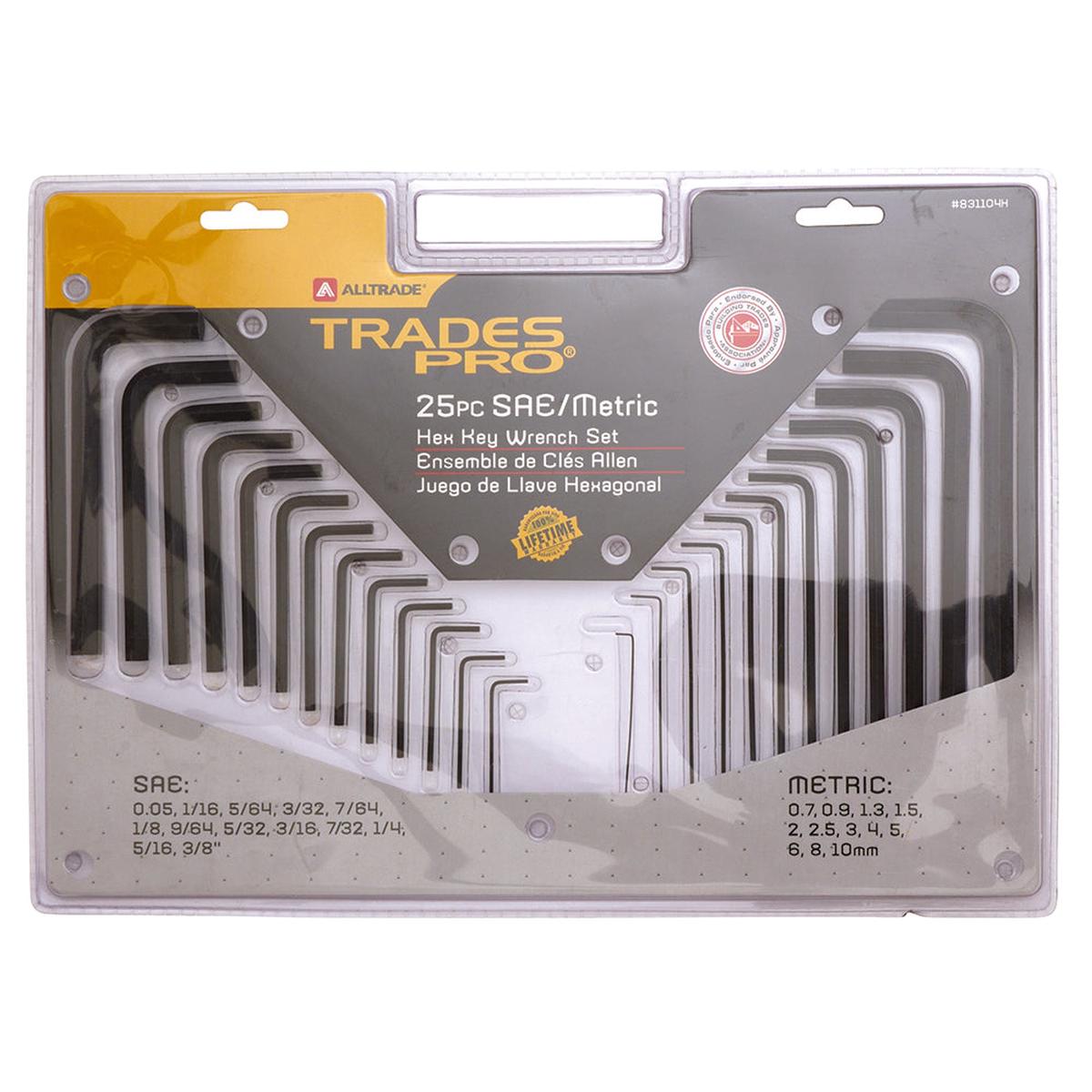 Trades Pro Hex Key Wrench Set 25Pc Combination