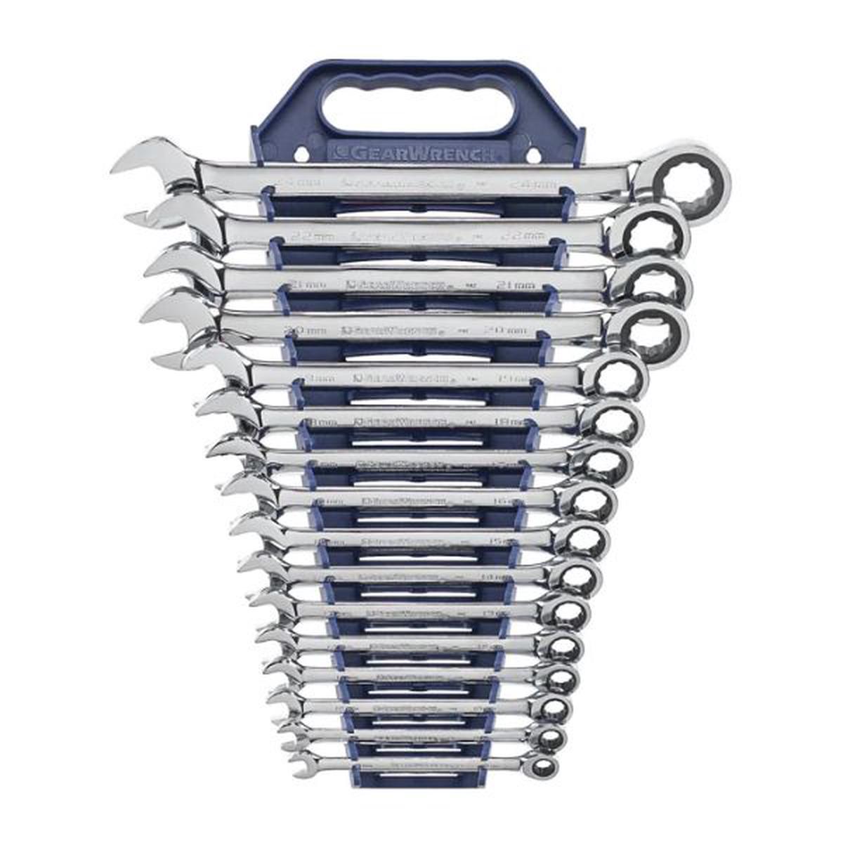 9416 Ratchet Spanner Set Combo 16Pc Met And 13Pc Sae