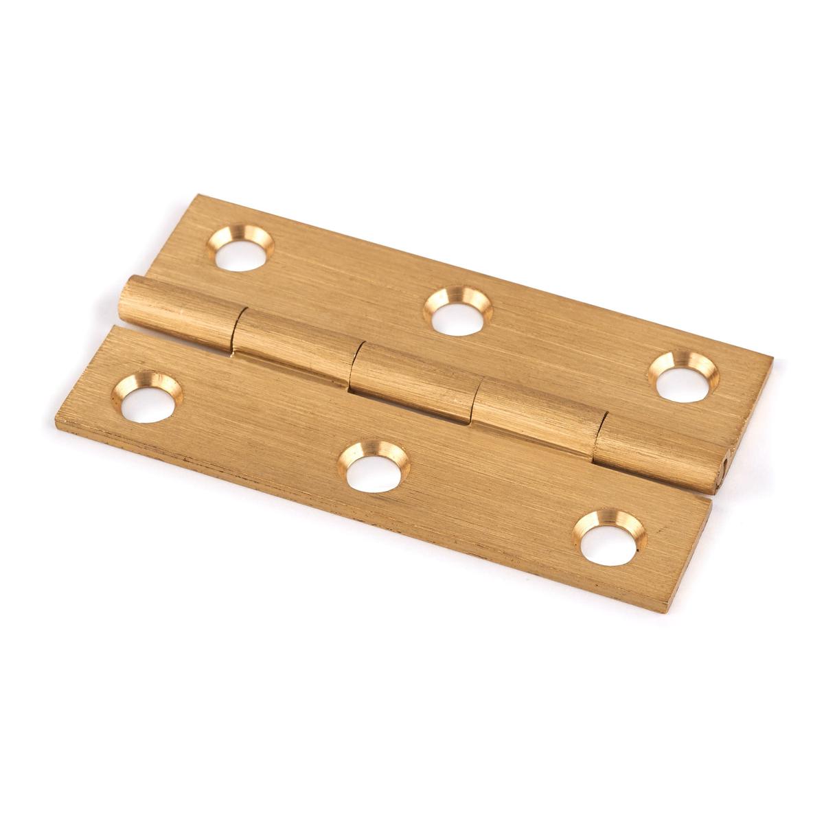 Broad Cabinet Hinge with Screw - Solid Brass - Pair - 1-5/16" x 2-1/2"