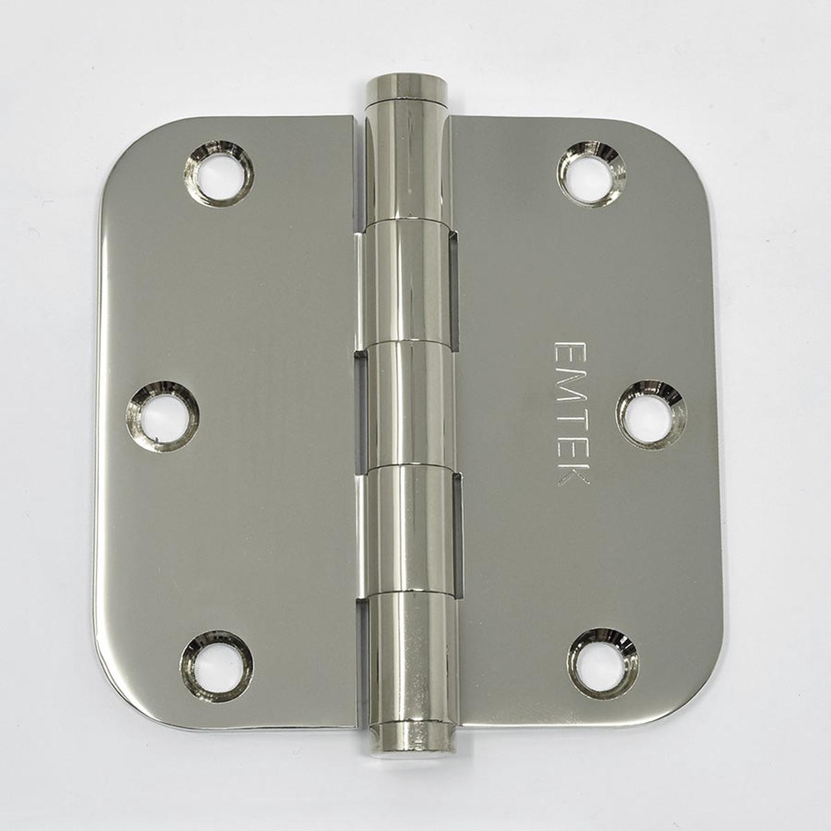 Steel Residential 5/8" Radius Corner Hinge (Pair) - Polished Chrome | 3.5" x 3.5"