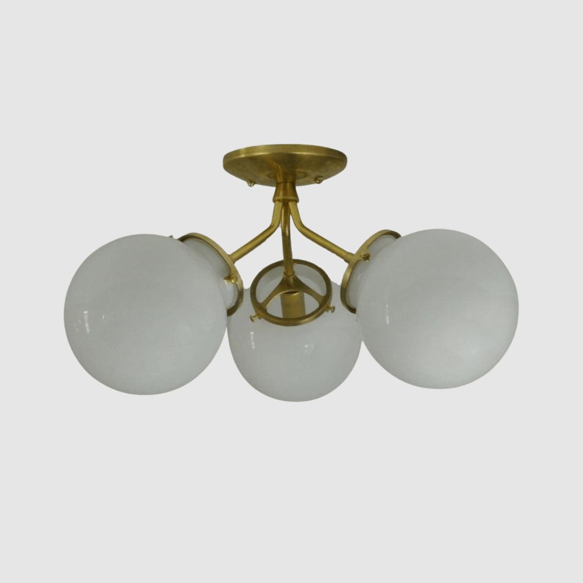 Glass Globe Tripod Flush Mount Light