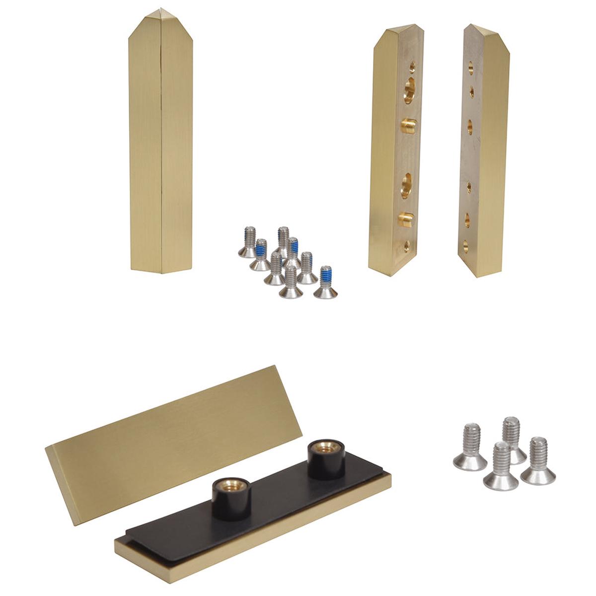 Brushed Bronze Zero Hinge Accessory Kit for 90 Degrees & 45 Degrees Applications - Brushed Bronze