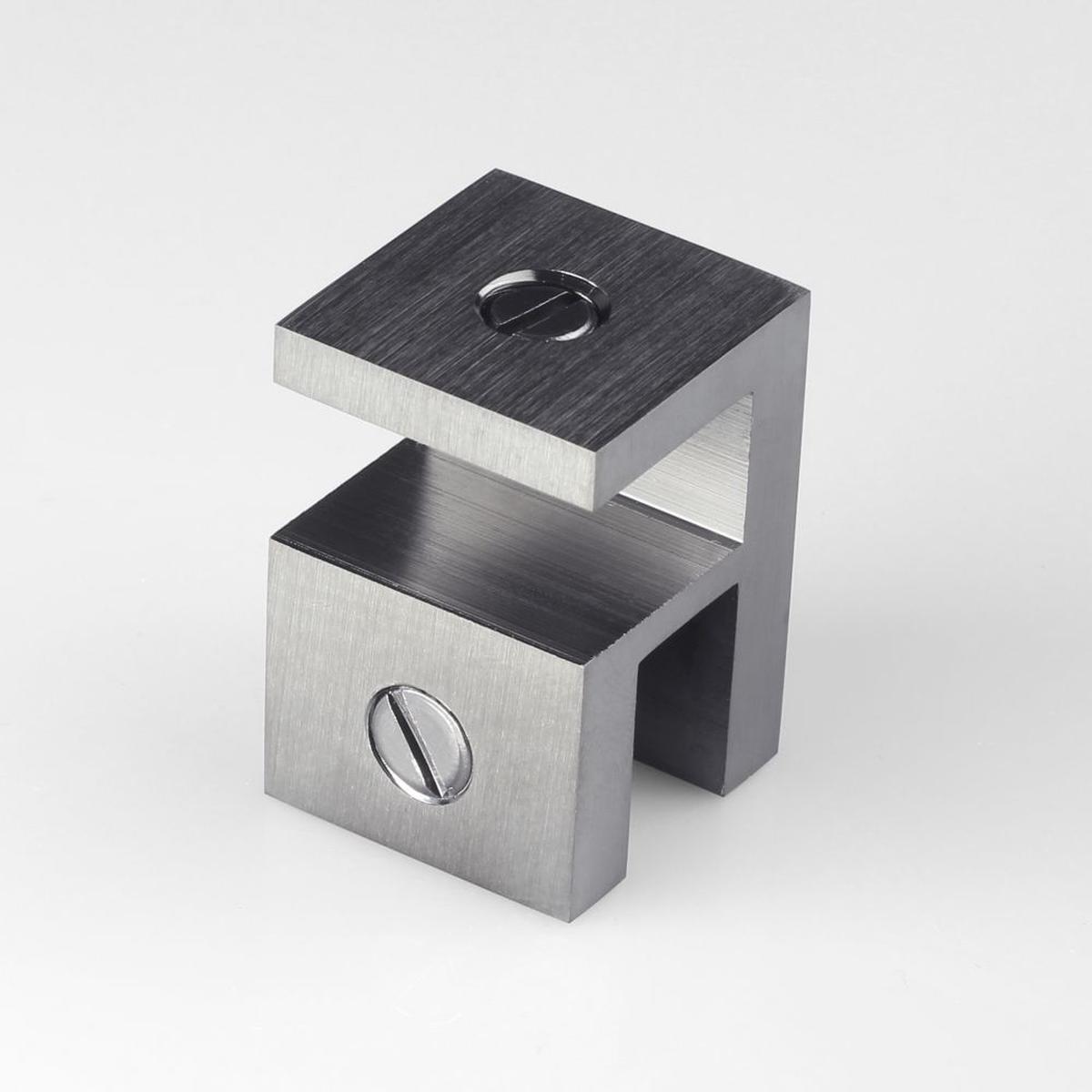 SHOWER GLASS HEADER BAR OVERPANEL FITTING SQUARE 10MM/10MM - BRUSHED GUNMETAL - Brushed Gunmetal