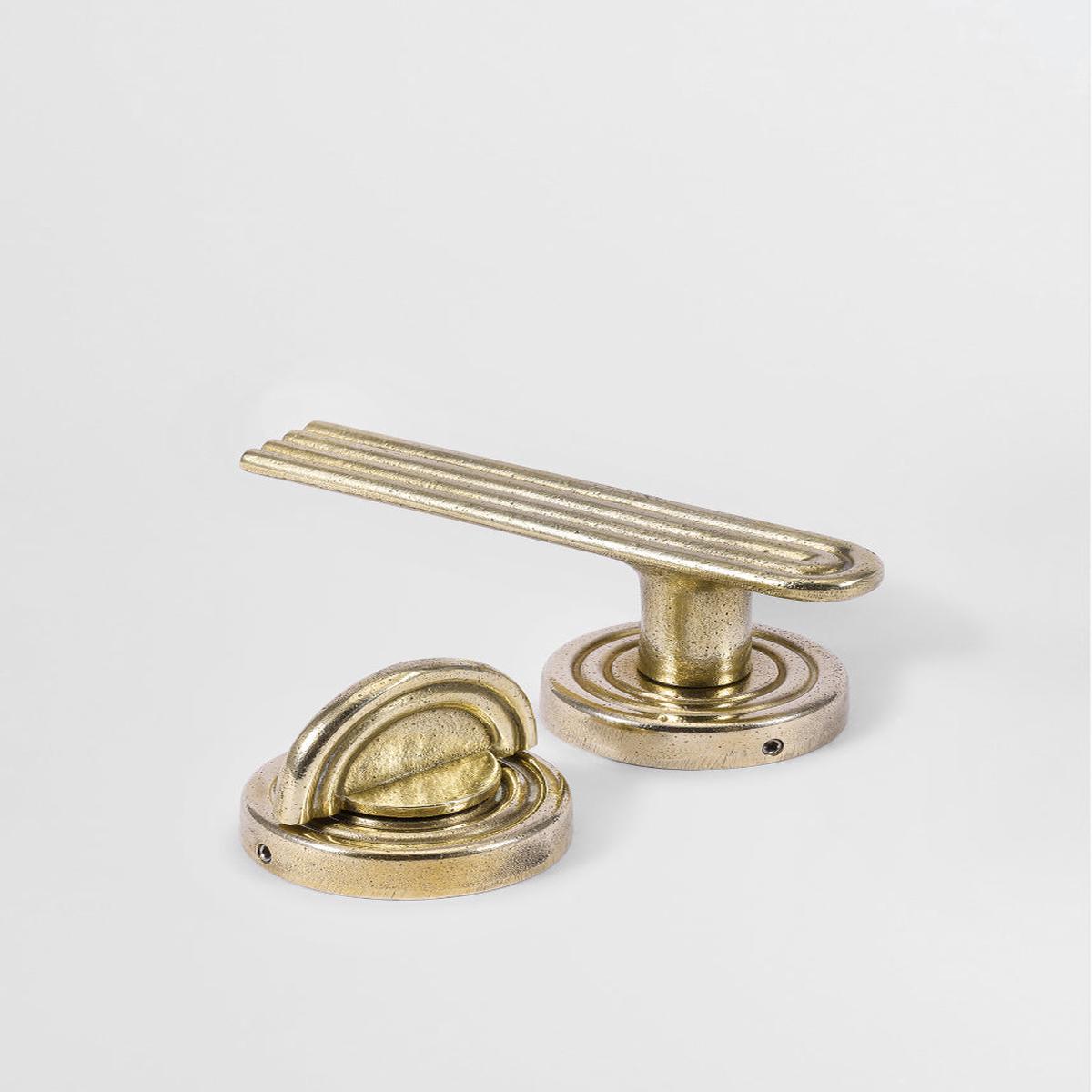 PRIVACY DOOR HANDLE SET Forme N18 - Brass