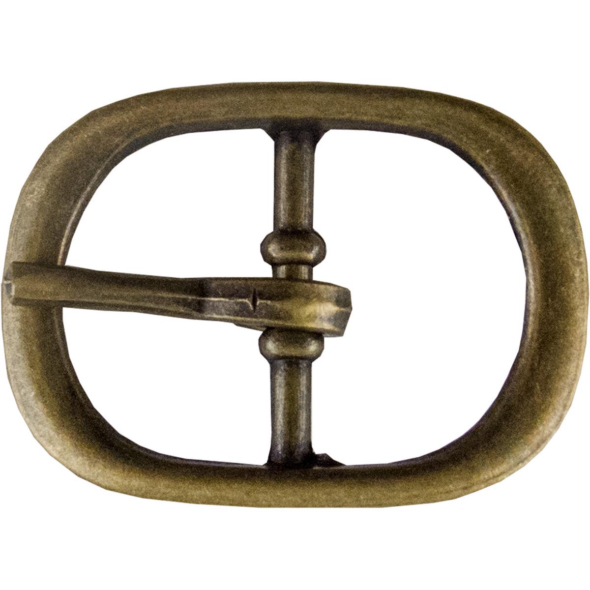 " Center Bar Buckle - Antique Brass