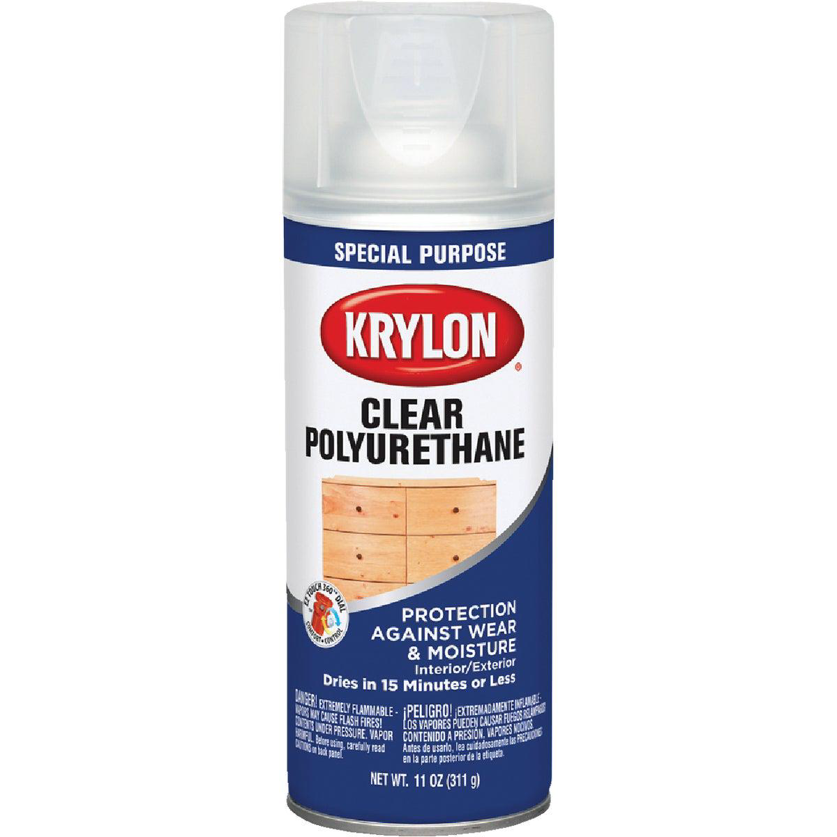 Krylon Satin Clear Spray Polyurethane 11 Oz